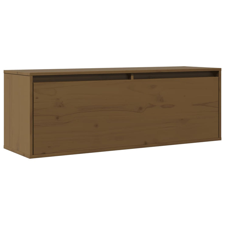 Wall Cabinet Honey Brown 100x30x35 cm Solid Wood Pine