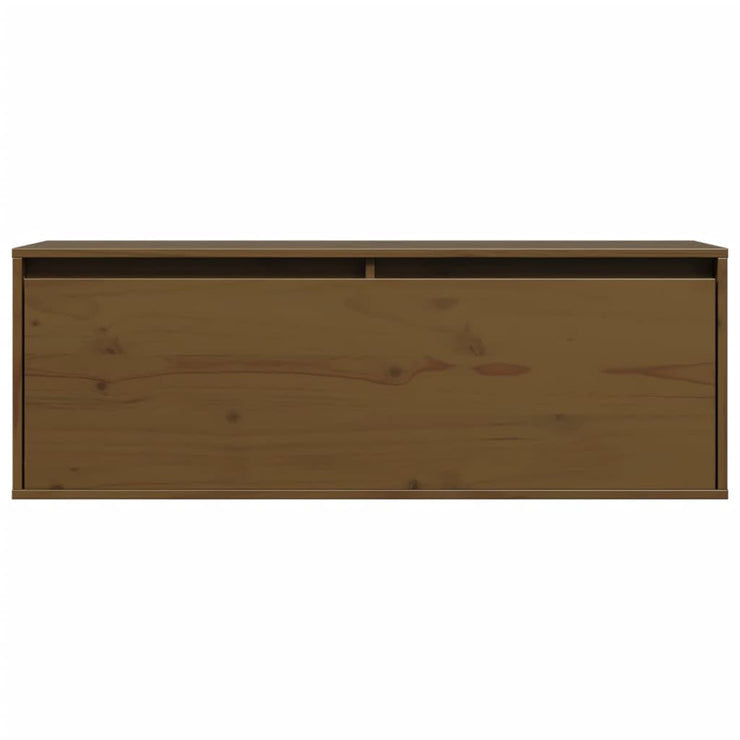 Wall Cabinet Honey Brown 100x30x35 cm Solid Wood Pine