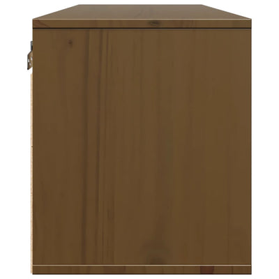 Wall Cabinet Honey Brown 100x30x35 cm Solid Wood Pine
