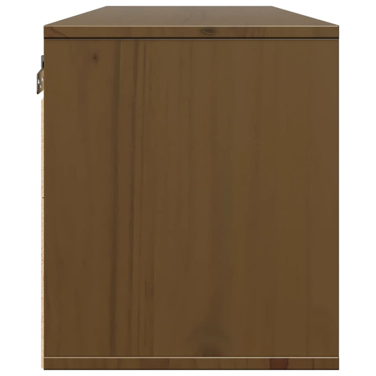 Wall Cabinet Honey Brown 100x30x35 cm Solid Wood Pine