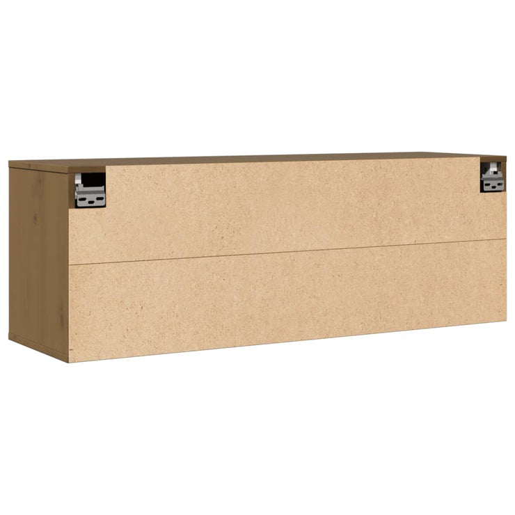 Wall Cabinet Honey Brown 100x30x35 cm Solid Wood Pine