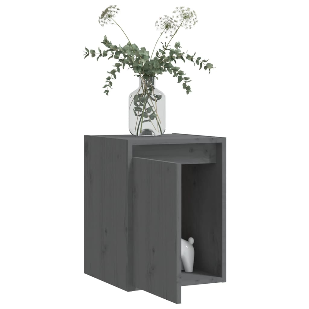 Wall Cabinets 2pcs Grey 30x30x40 cm Solid Wood Pine