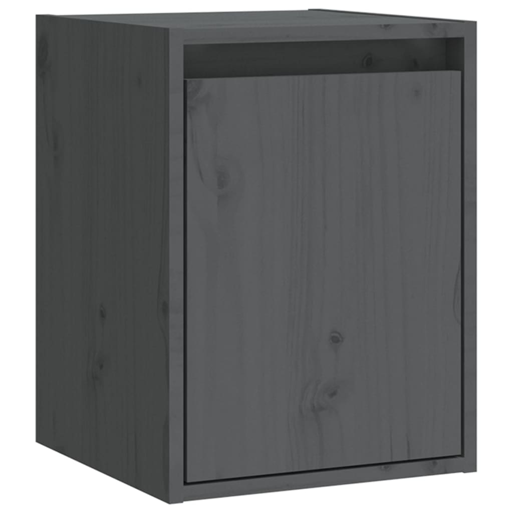 Wall Cabinets 2pcs Grey 30x30x40 cm Solid Wood Pine