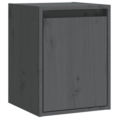 Wall Cabinets 2pcs Grey 30x30x40 cm Solid Wood Pine