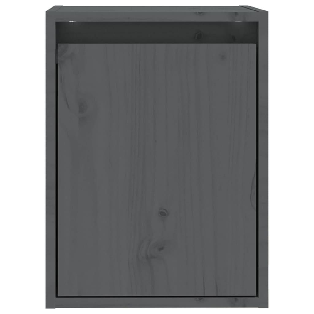 Wall Cabinets 2pcs Grey 30x30x40 cm Solid Wood Pine