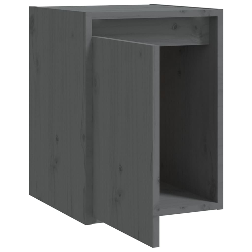 Wall Cabinets 2pcs Grey 30x30x40 cm Solid Wood Pine