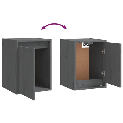 Wall Cabinets 2pcs Grey 30x30x40 cm Solid Wood Pine