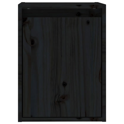 Wall Cabinets 2pcs Black 30x30x40 cm Solid Wood Pine
