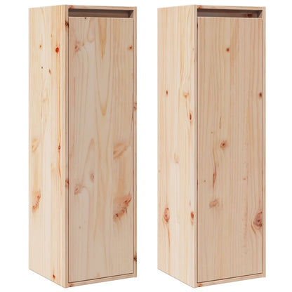 Wall Cabinets 2 pcs 30x30x100 cm Solid Pinewood