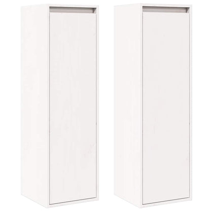 Wall Cabinets 2 pcs White 30x30x100 cm Solid Pinewood