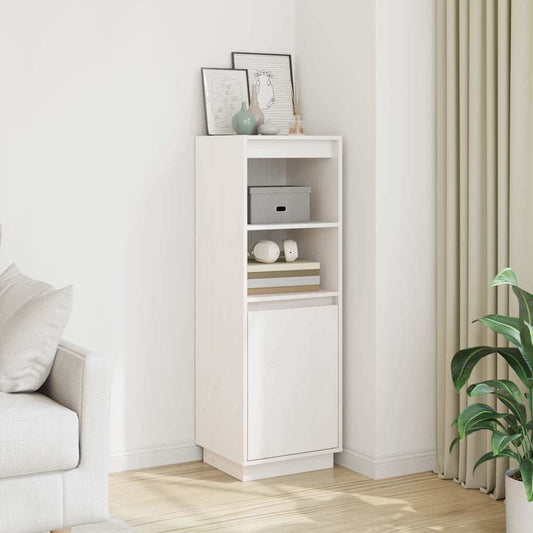 Highboard | White | Solid pine wood | 37 cm x 34 cm x 110 cm | Highboard