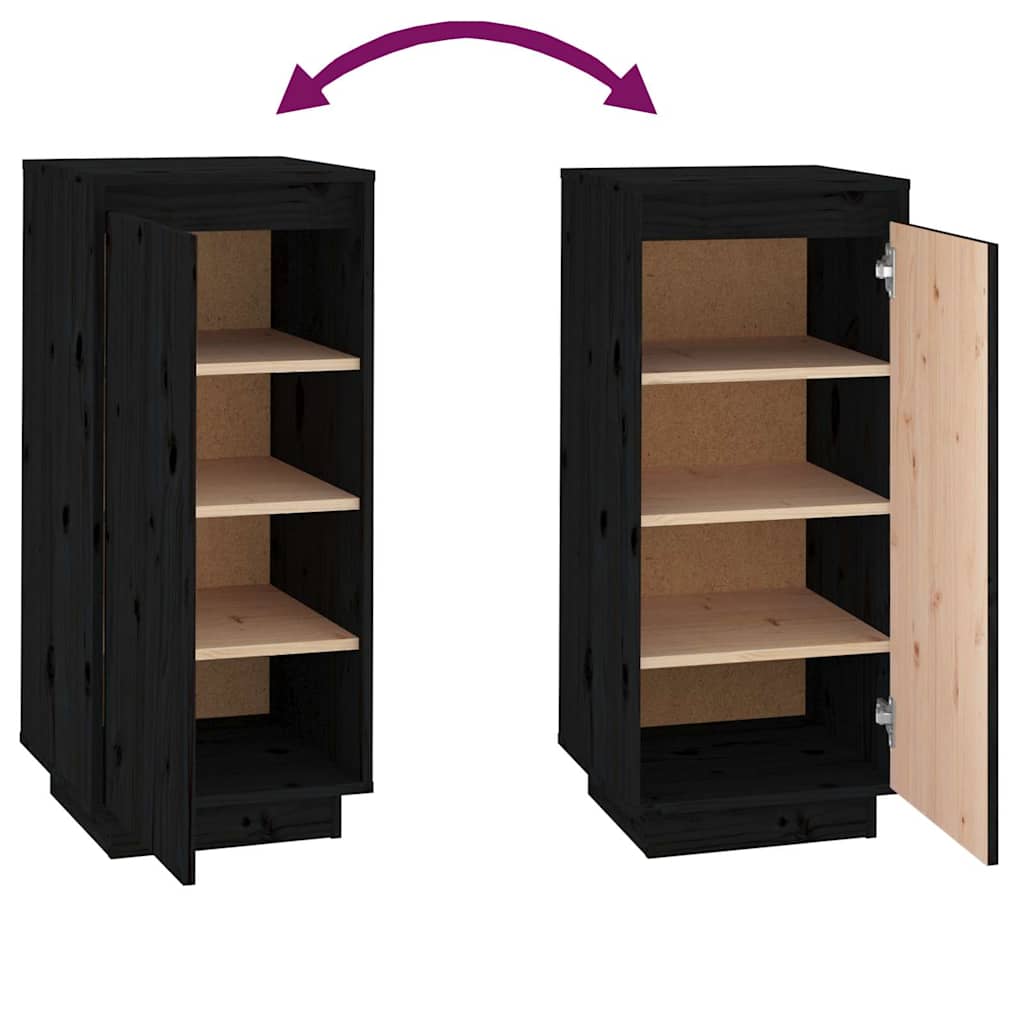 Shoe Cabinet | Black | Solid pinewood | Compact | Shoe Cabinet