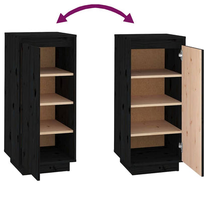 Shoe Cabinet | Black | Solid pinewood | Compact | Shoe Cabinet