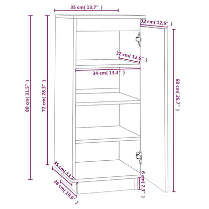 Shoe Cabinet | Black | Solid pinewood | Compact | Shoe Cabinet