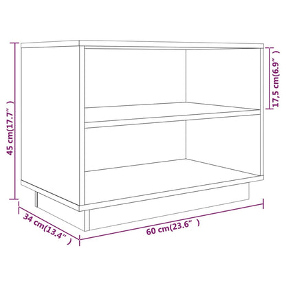 Shoe Cabinet Grey 60x34x45 cm Solid Wood Pine