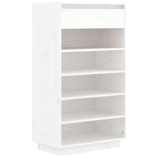 Wooden Shoe Cabinet | White | Solid Pine Wood | Medium