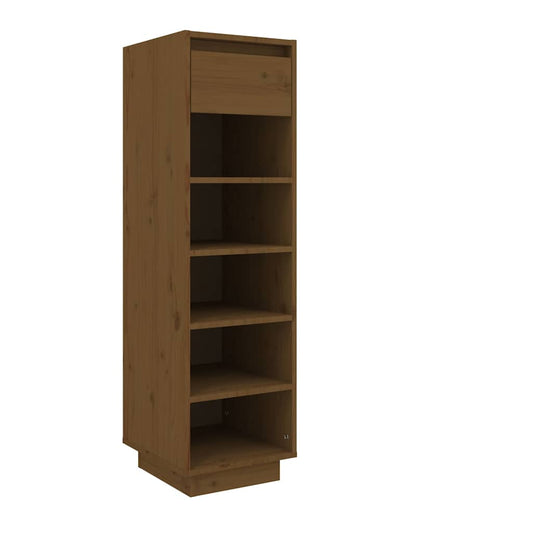 Shoe Cabinet | Honey Brown | Solid Pinewood | Tall | Shoe Cabinet