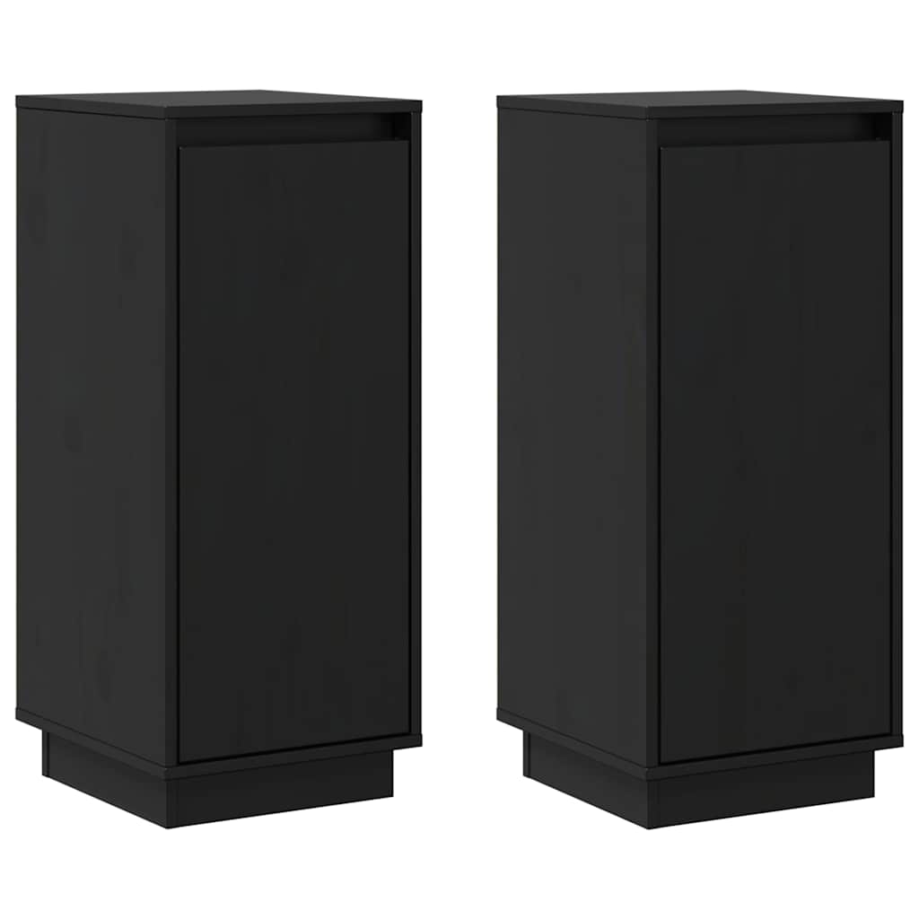 Sideboard | Set of 2 | Black | Solid pinewood | Medium | Sideboard