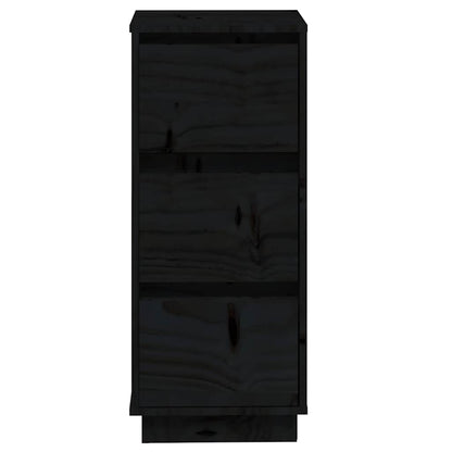 Sideboard | Set of 2 | Black | Solid Pine Wood | 32x34x75 cm