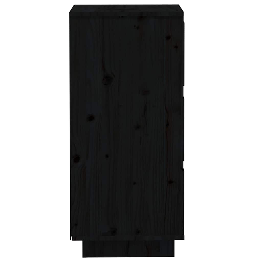 Sideboard | Set of 2 | Black | Solid Pine Wood | 32x34x75 cm