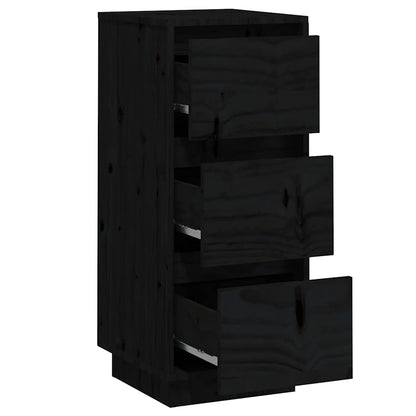 Sideboard | Set of 2 | Black | Solid Pine Wood | 32x34x75 cm