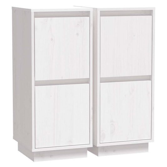 Sideboard | Set of 2 | White | Solid pine wood, MDF | Large | Sideboard