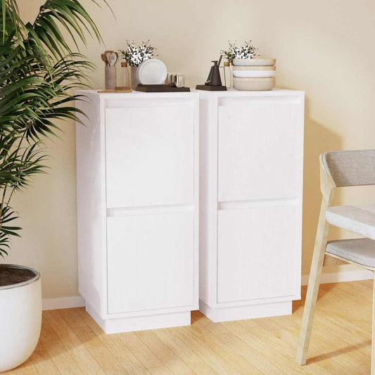 Sideboard | Set of 2 | White | Solid pine wood, MDF | Large | Sideboard