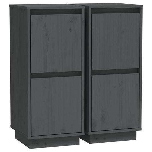 Sideboard | Set of 2 | Grey | Solid pine wood, MDF | Medium | Sideboard