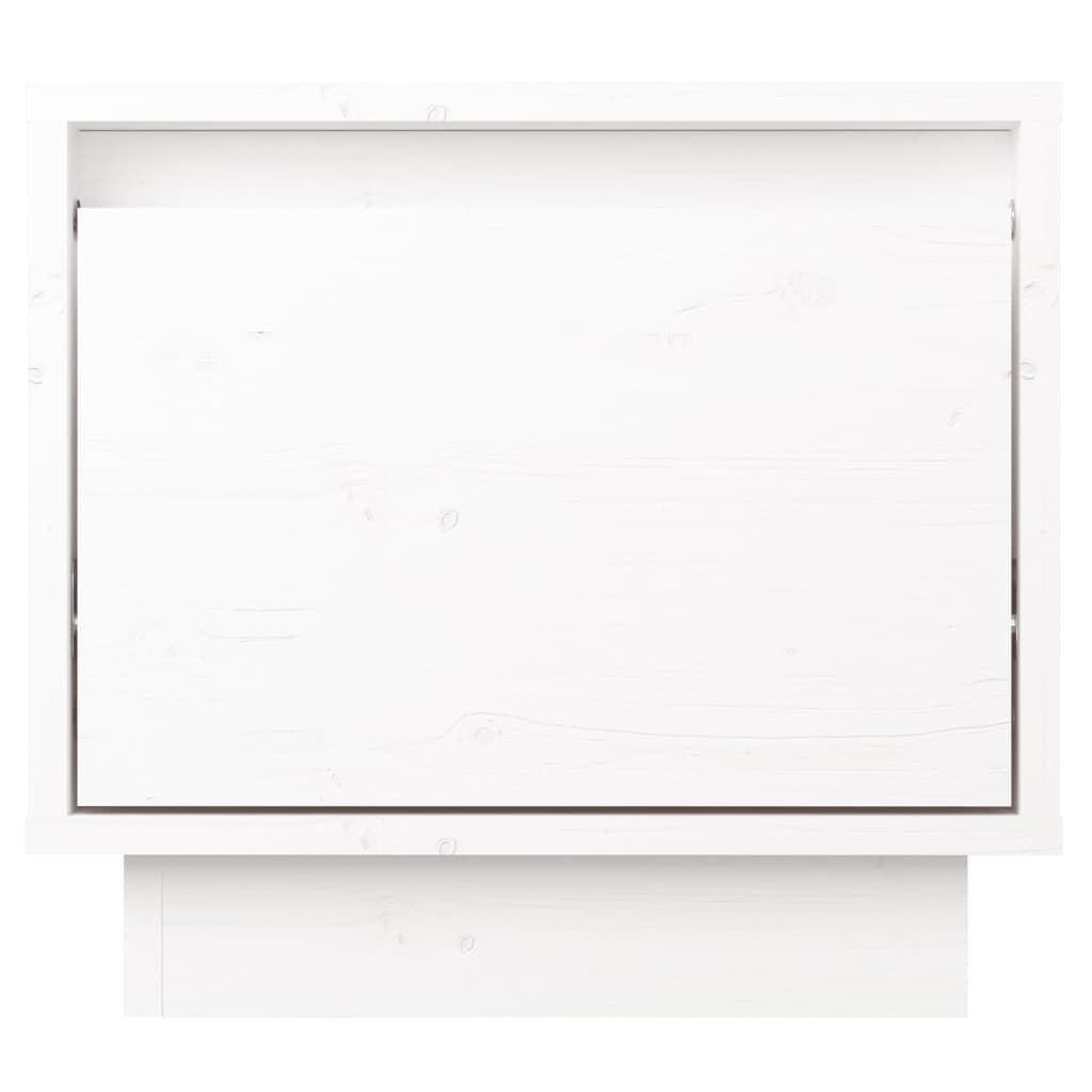 Bedside Cabinet White 35x34x32 cm Solid Wood Pine