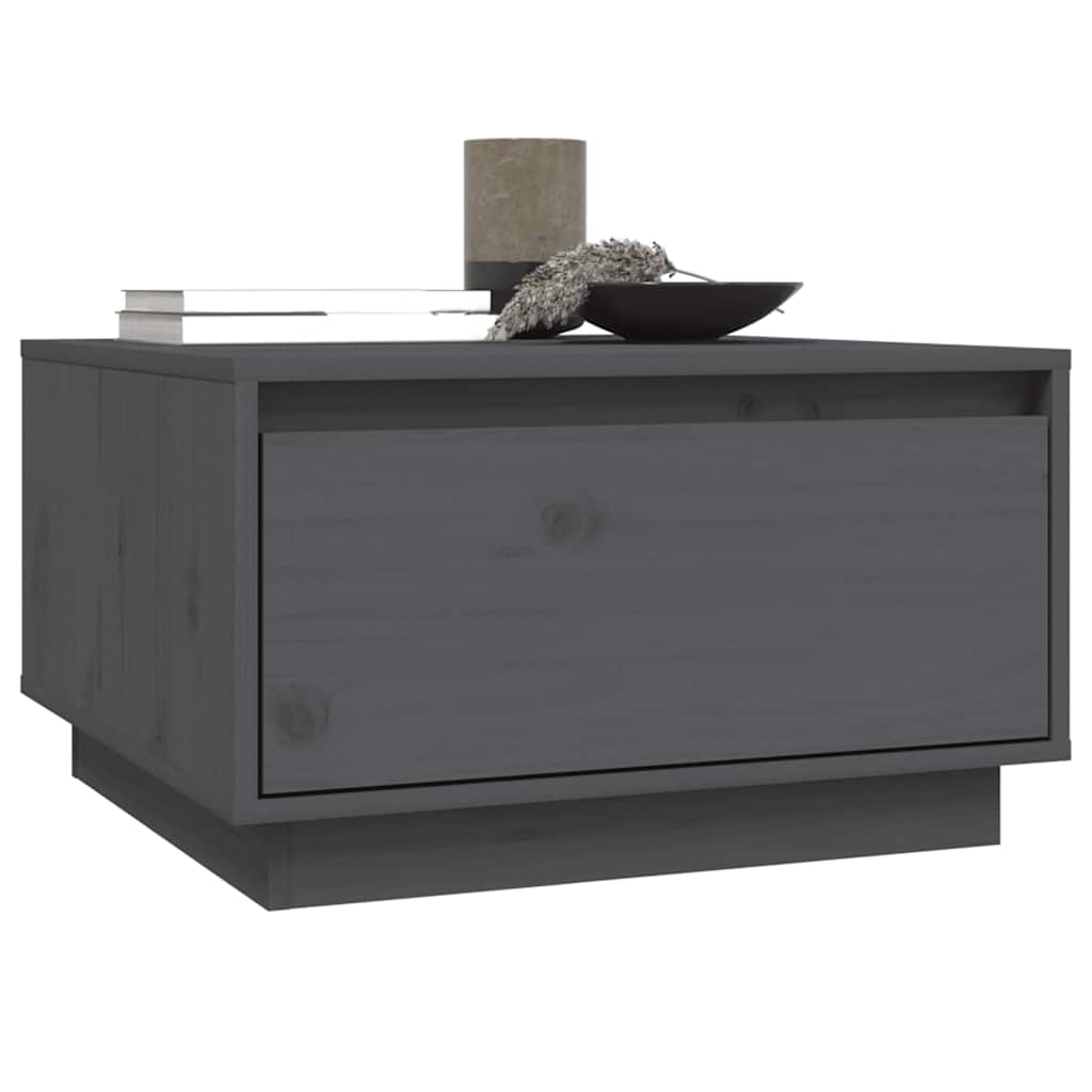 Coffee Table Grey 55x56x32 cm Solid Wood Pine