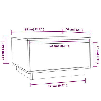 Coffee Table Honey Brown 55x56x32 cm Solid Wood Pine