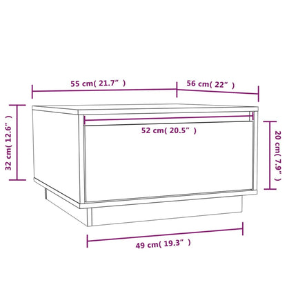 Coffee Table Black 55x56x32 cm Solid Wood Pine