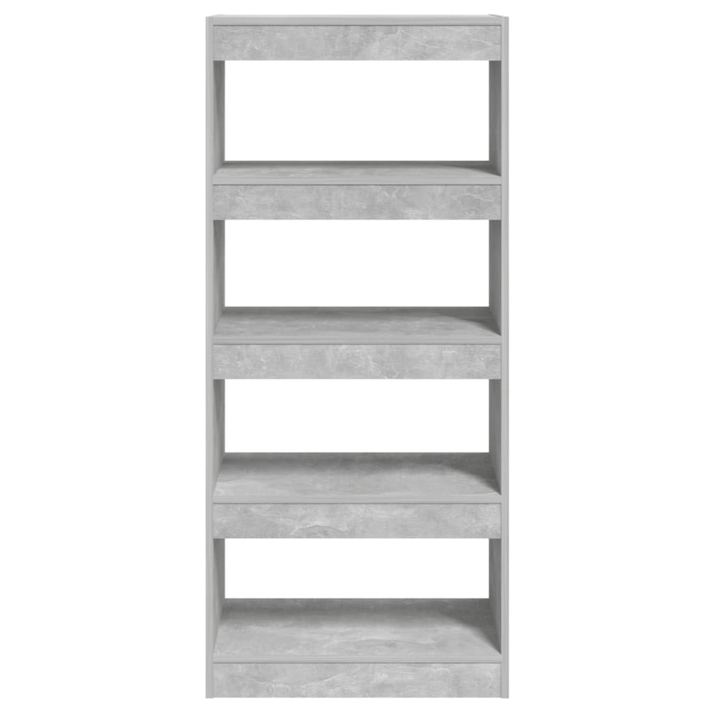 Book Cabinet/Room Divider Concrete Grey 60x30x135 cm Engineered Wood