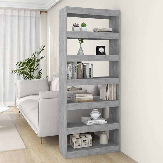 Book Cabinet | Concrete grey | Engineered wood | Tall and Narrow