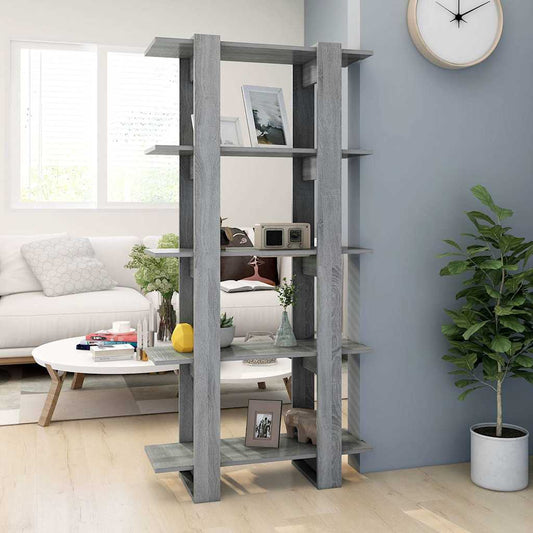 Book Cabinet | Grey sonoma | Engineered wood | Large | Book Cabinet