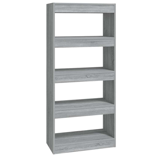 Book Cabinet | Grey Sonoma | Engineered Wood | 60x30x135 cm