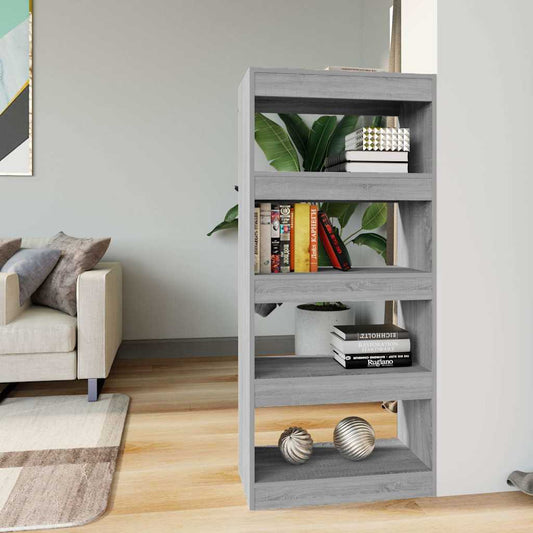Book Cabinet | Grey Sonoma | Engineered Wood | 60x30x135 cm