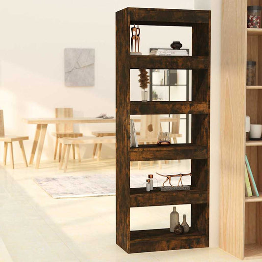 Book Cabinet | Smoked Oak | Engineered wood | 166 cm Height
