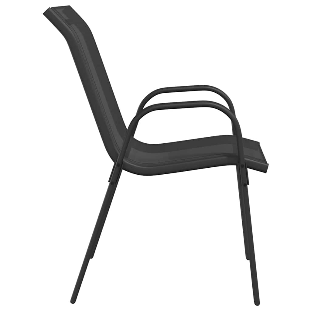 Stackable Garden Chair | Set of 2 | Black | Powder-coated steel | Medium