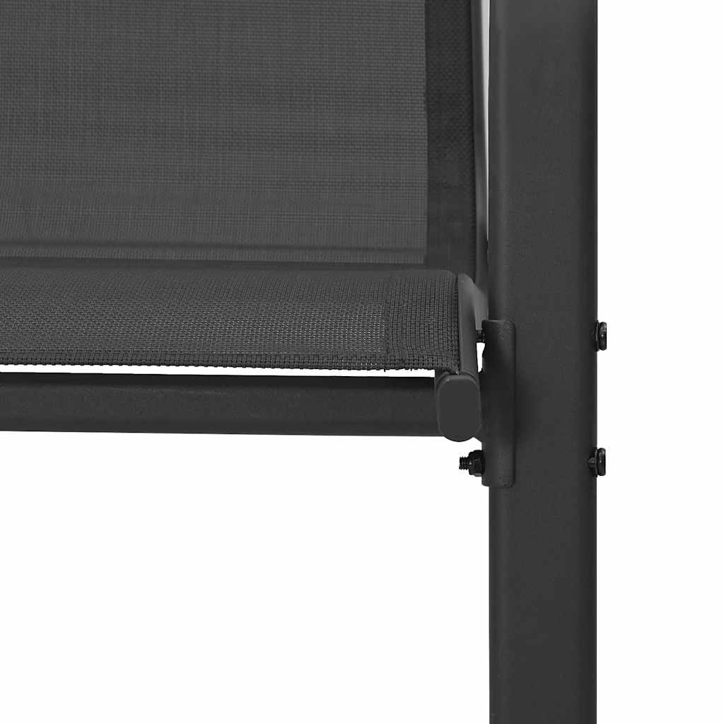 Stackable Garden Chair | Set of 2 | Black | Powder-coated steel | Medium