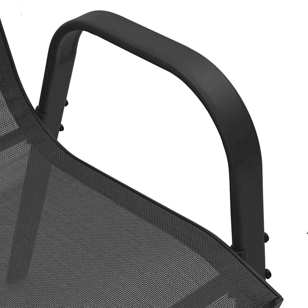 Stackable Garden Chair | Set of 2 | Black | Powder-coated steel | Medium