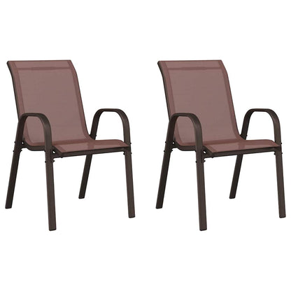 Stackable Garden Chair | Set of 2 | Brown