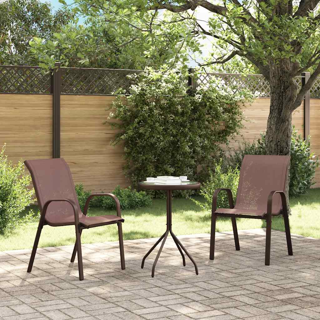 Stackable Garden Chair | Set of 2 | Brown