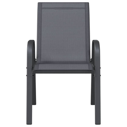 Stackable Garden Chair | Set of 4 | Grey | Powder-coated steel
