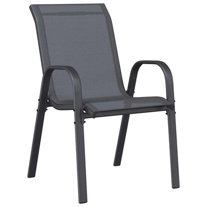Stackable Garden Chair | Set of 4 | Grey | Powder-coated steel