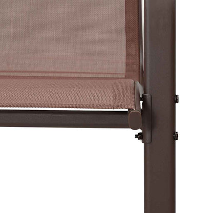 Stackable Garden Chairs 4 pcs Brown Textilene Fabric