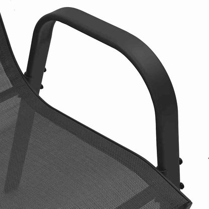 Stackable Garden Chairs 6 pcs Black Textilene Fabric