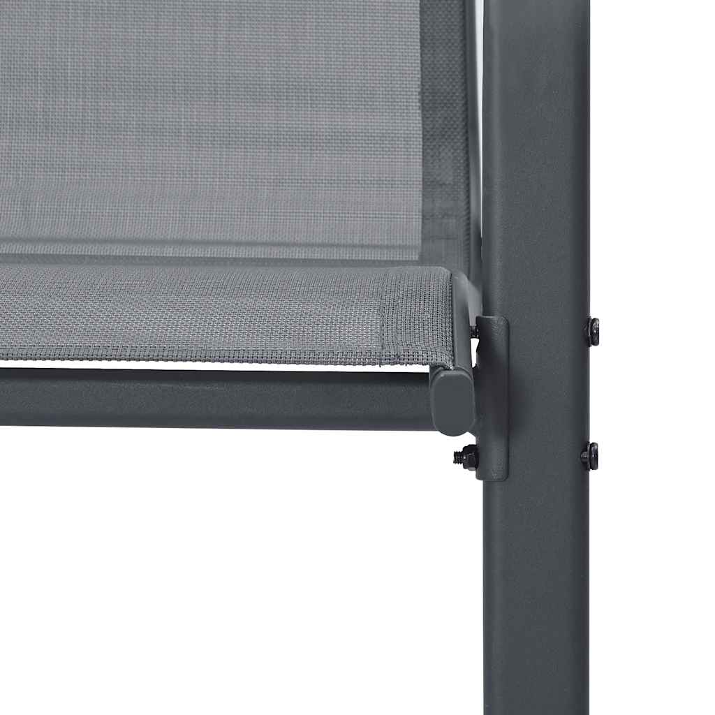 Stackable Garden Chairs 6 pcs Grey Textilene Fabric