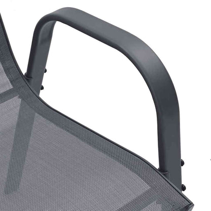 Stackable Garden Chairs 6 pcs Grey Textilene Fabric