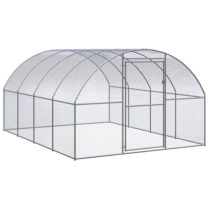 Chicken Coop Silver Galvanized Steel Large Durable Chicken Coop